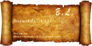 Buzeskó Lili névjegykártya